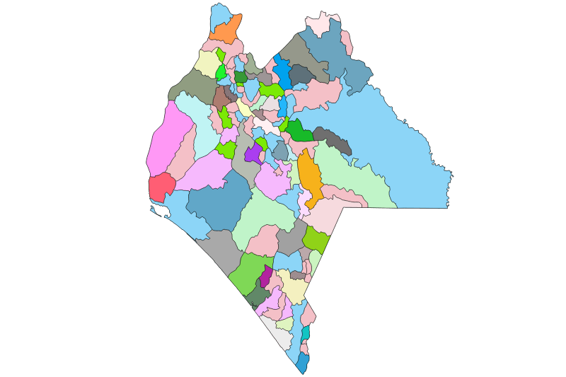 Mapa de Chiapas sin nombres