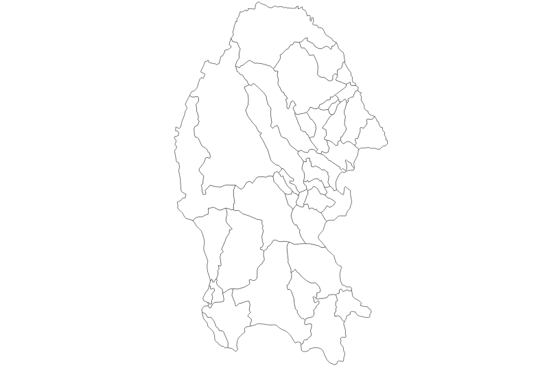 Mapa de Coahuila en blanco y negro