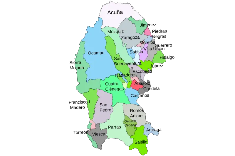 Mapa de Coahuila