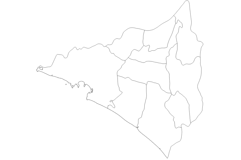 Mapa de Colima en blanco y negro