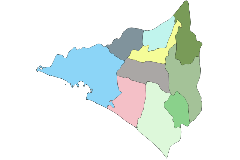 Mapa de Colima sin nombres