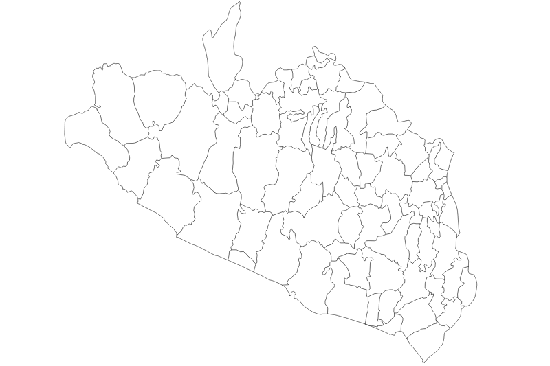 Mapa de Guerrero en blanco y negro