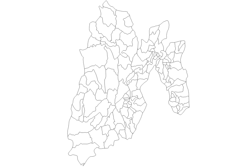 Mapa del Estado de México en blanco y negro