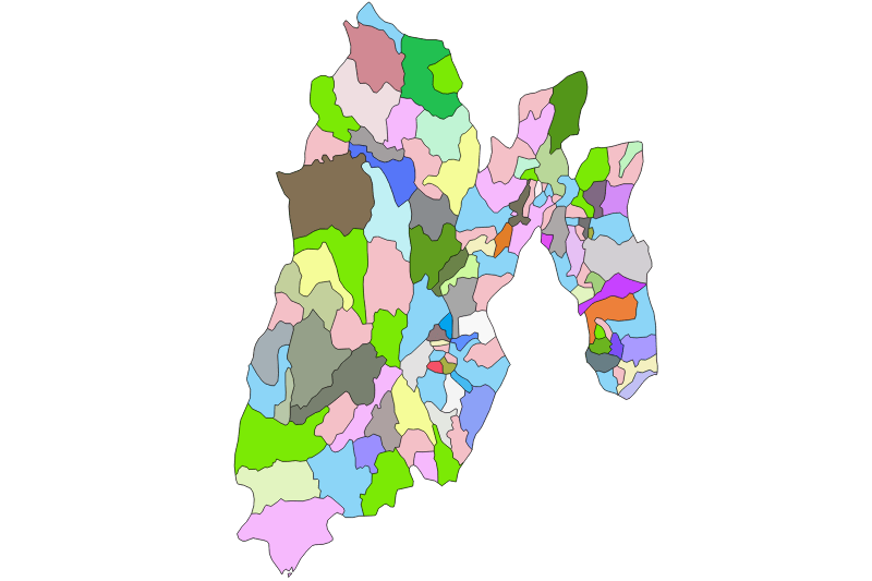 Mapa del Estado de México sin nombres